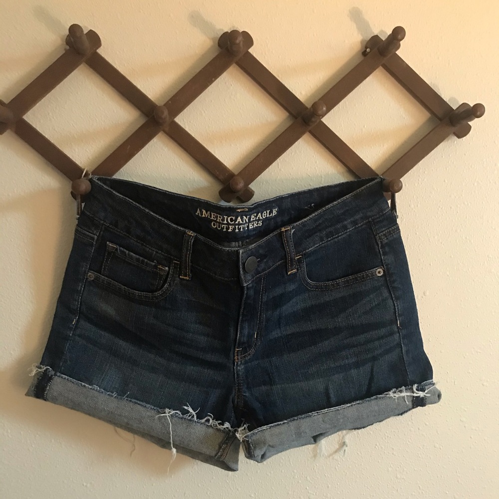 AE Dark Wash Jean Shorts